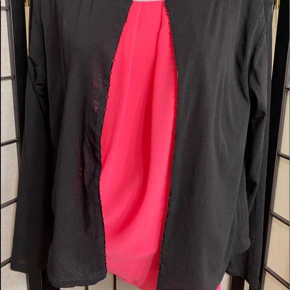 Fancy Semi Sheer Beaded Edge Open Face Cardigan - Picture 4 of 4